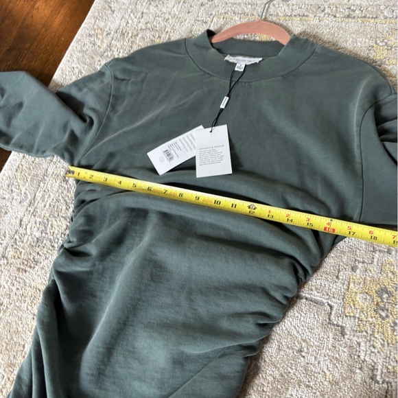 Something Navy Dark Green Ruched Sweatshirt dress size small NWT - Picture 9 of 9